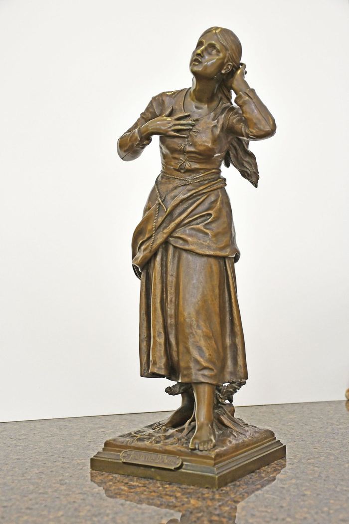Jeanne d' Arc (Joan of Arc) by Etienne-Henri Dumaige — cast bronze