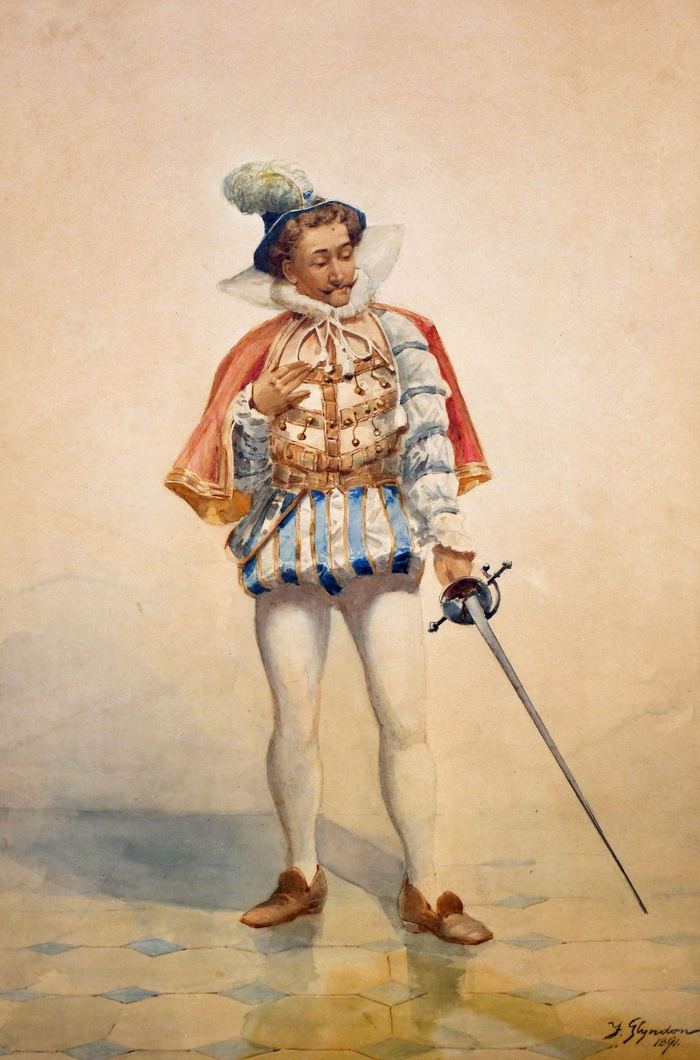 Costume study by J. Frank Glyndon — watercolor