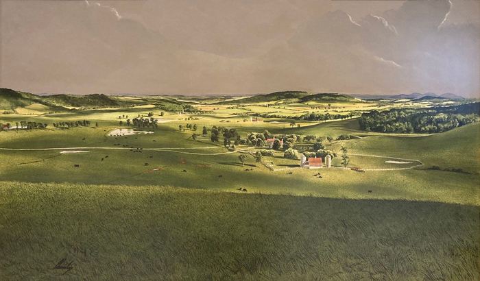 From Paris Mountain, Virginia by John Chumley — dry brush watercolor