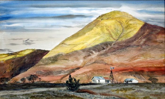 New Mexico landscape by John Meigs — gouache