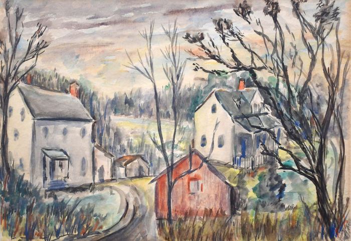 Study for The Red Barn by Rex Goreleigh — watercolor